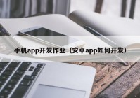 手机app开发作业（安卓app如何开发）